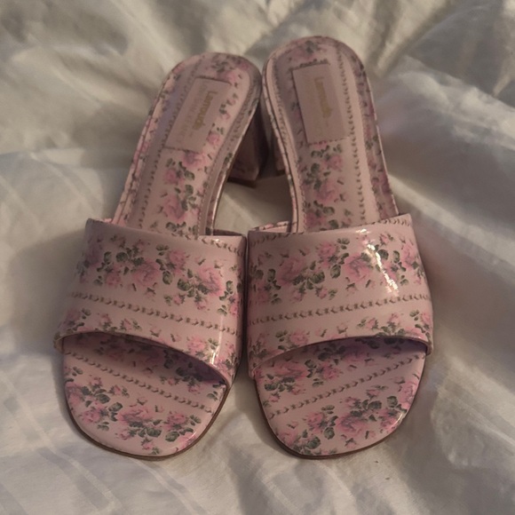 LoveShackFancy Pink Floral Mules - Picture 4 of 4